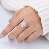 Round Cluster Lab-Grown Diamond Engagement Ring