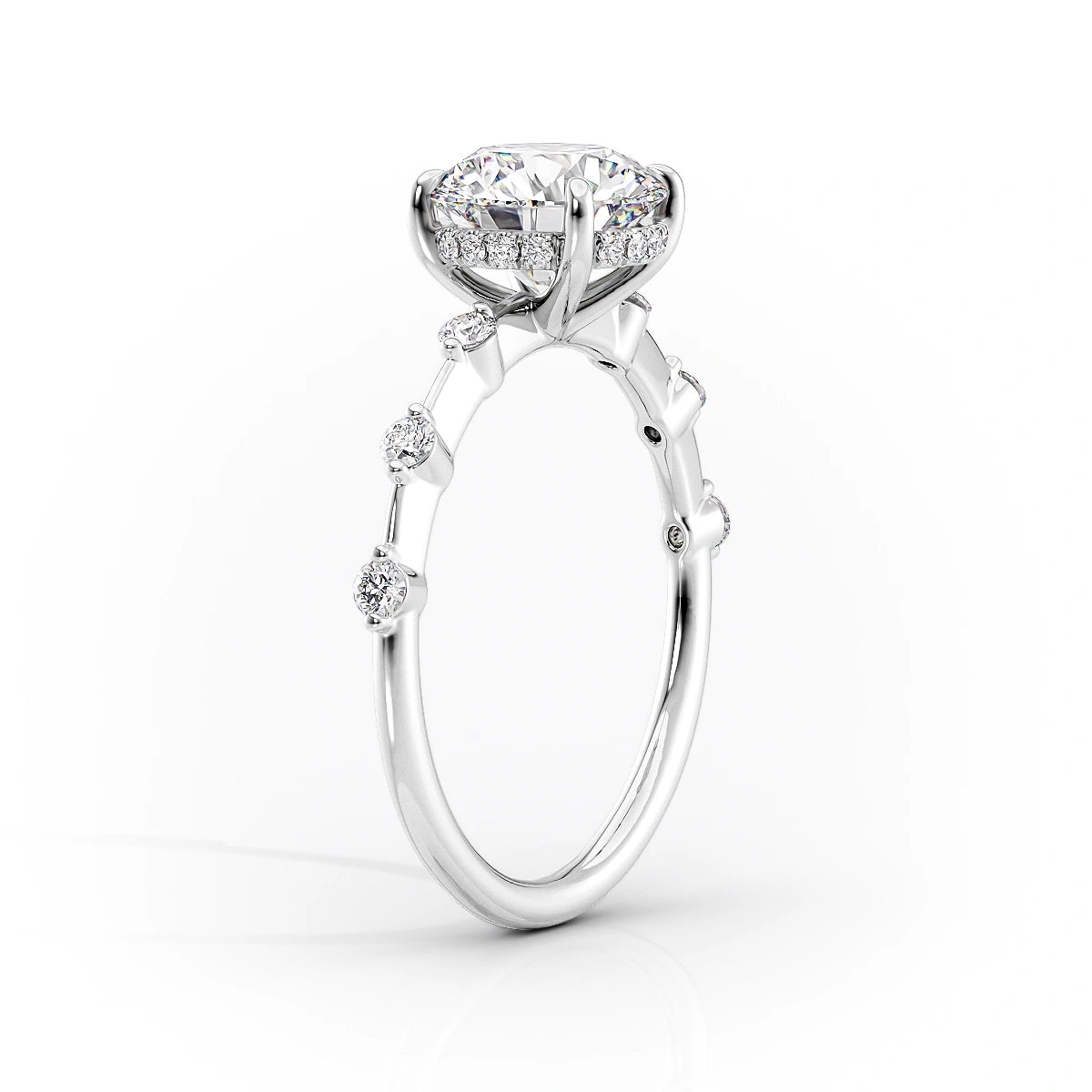 Hidden Halo Engagement Ring Featuring 1.0 CT Pear Moissanite 2