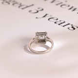 Stunning 1.0 - 2.0 CT Princess Moissanite Engagement Ring with Halo Design 3