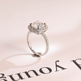 Stunning 1.0 - 2.0 CT Cushion Moissanite Engagement Ring With Pave & Halo Design 5
