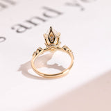 Stunning 1.0 - 2.0 CT Marquise Moissanite Engagement Ring with Hidden Halo Design 5