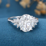 Oval Cluster Lab Grown Diamond Engagement Ring