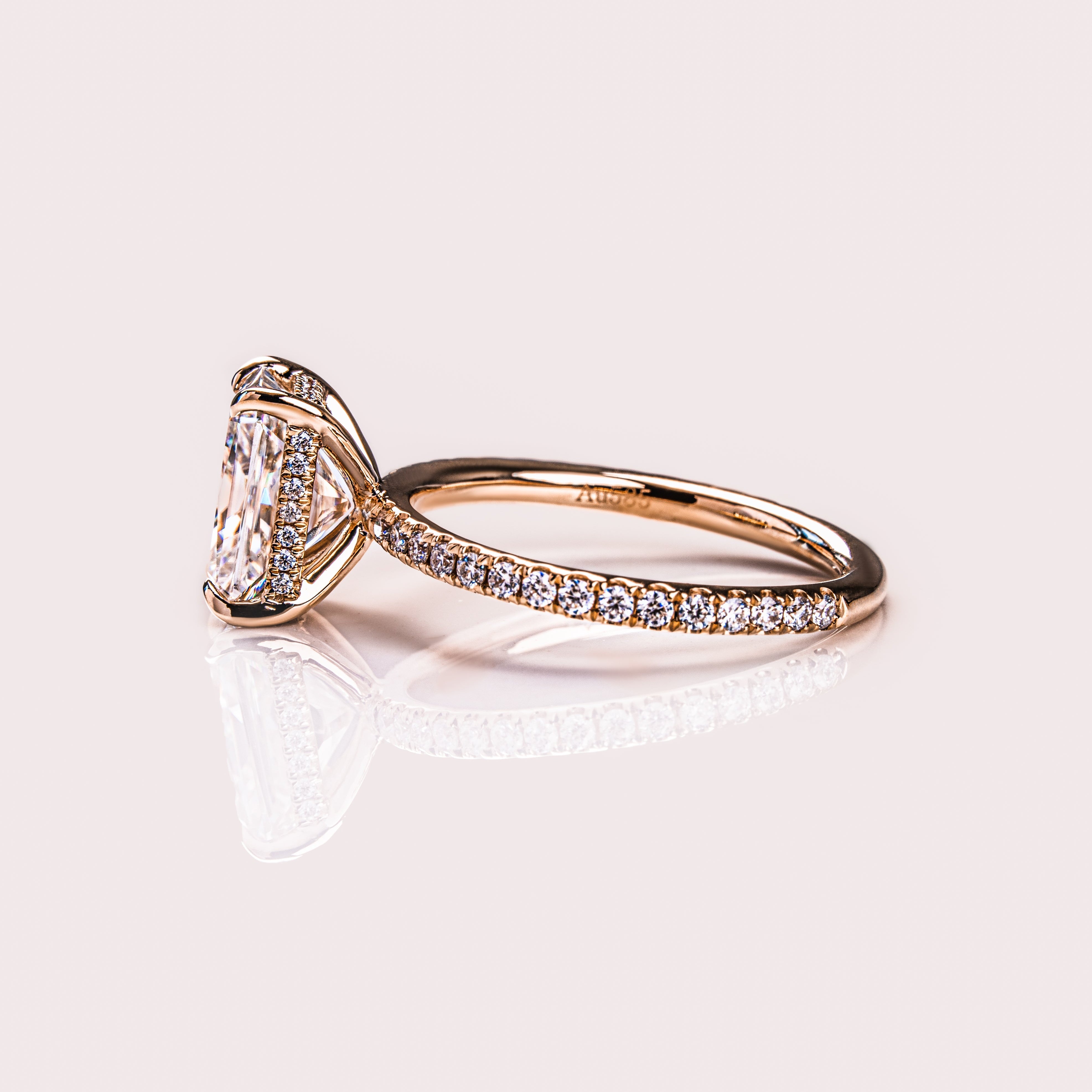 Radiant Pave Lab Grown Diamond Engagement Ring