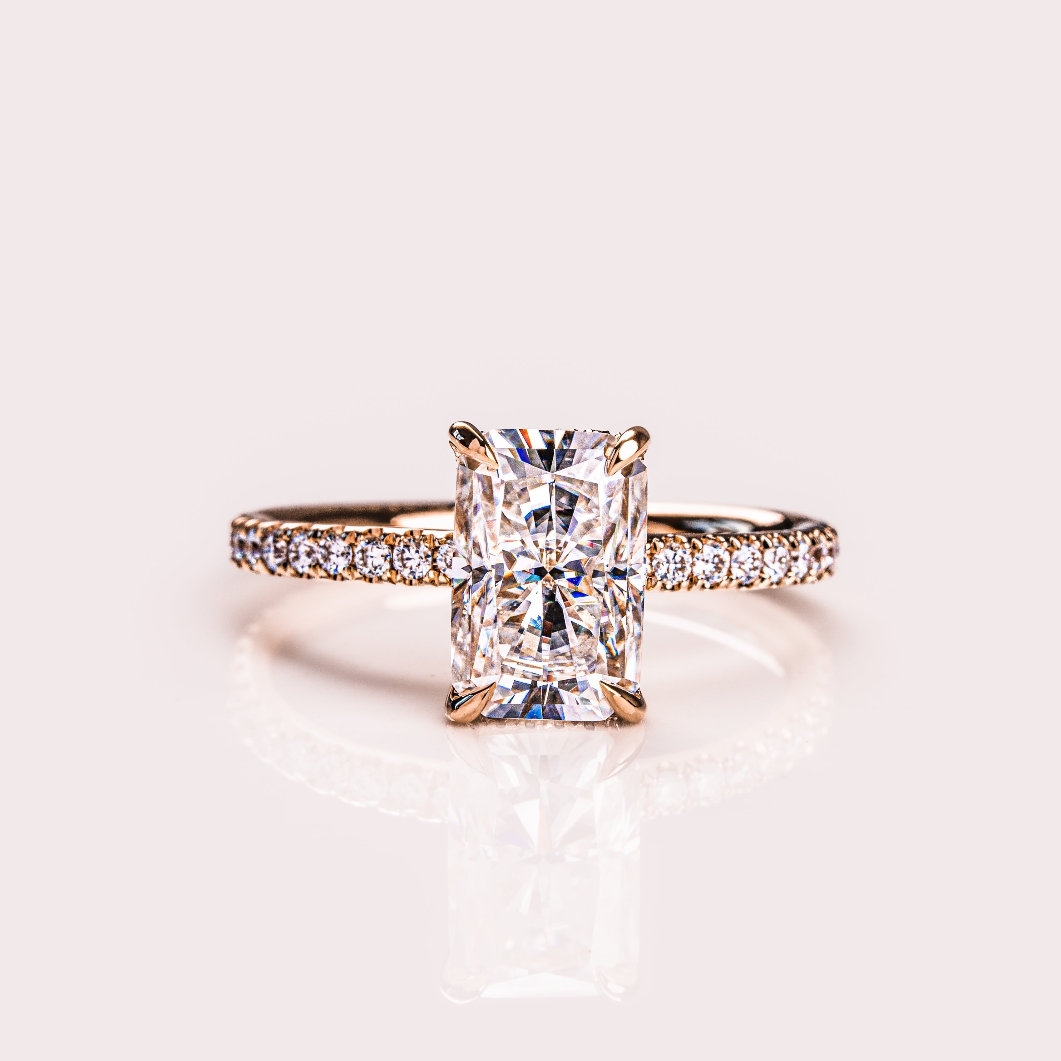 Radiant Pave Lab Grown Diamond Engagement Ring