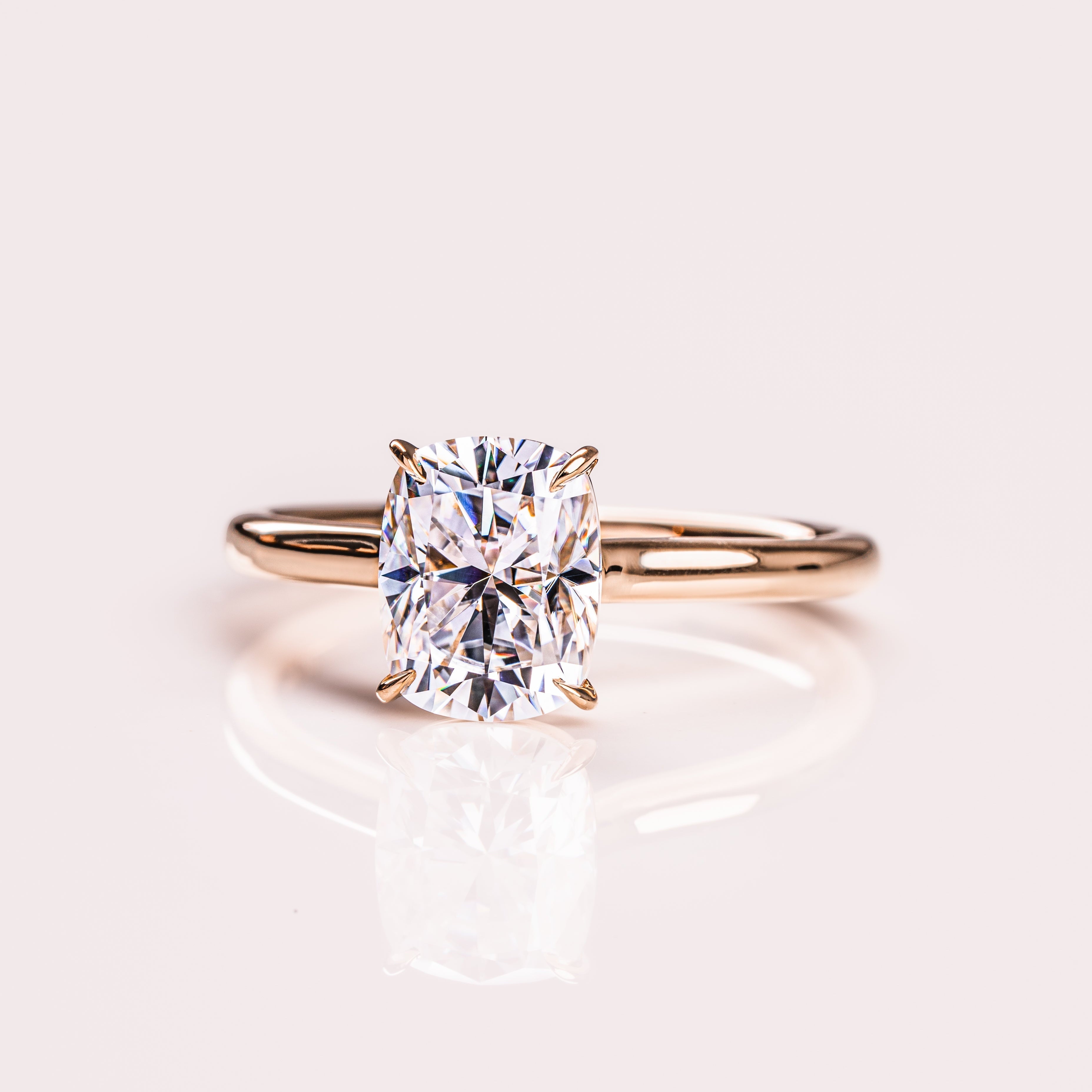 Cushion Solitaire Lab Grown Diamond Engagement Ring