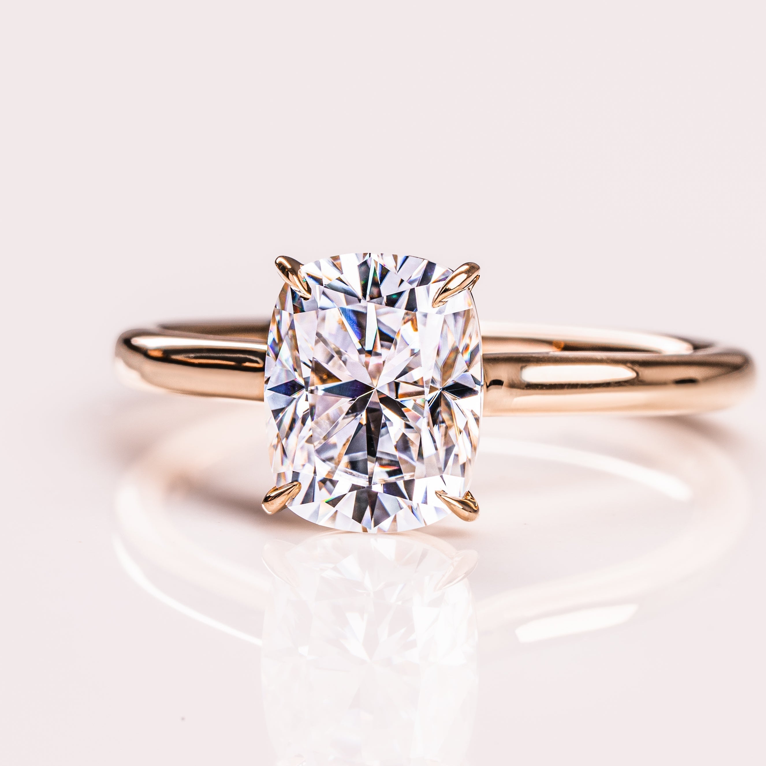 Cushion Solitaire Lab Grown Diamond Engagement Ring