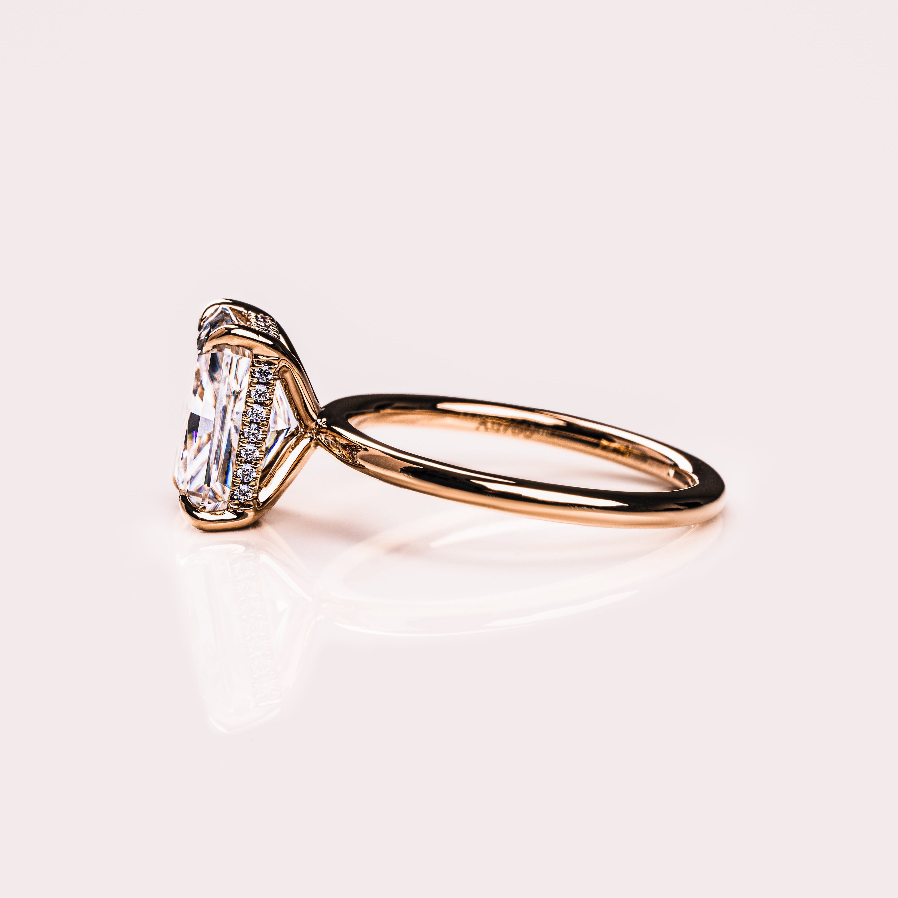 Radiant Hidden Halo Lab Grown Diamond Engagement Ring