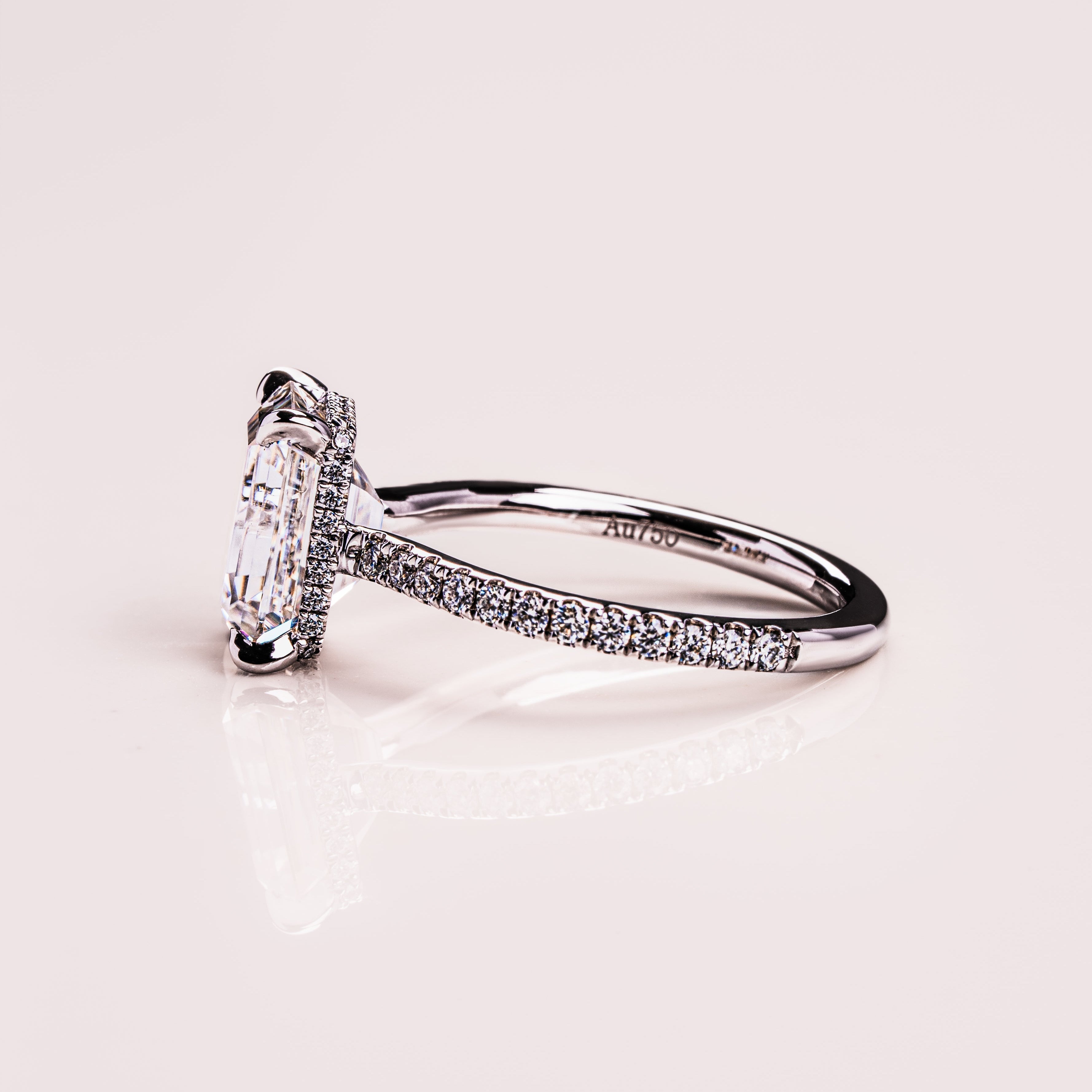 Emerald Pave Lab Grown Diamond Engagement Ring