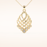 0.158 TCW Round Cut Moissanite Charm Necklace