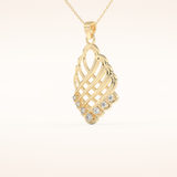 0.158 TCW Round Cut Moissanite Charm Necklace