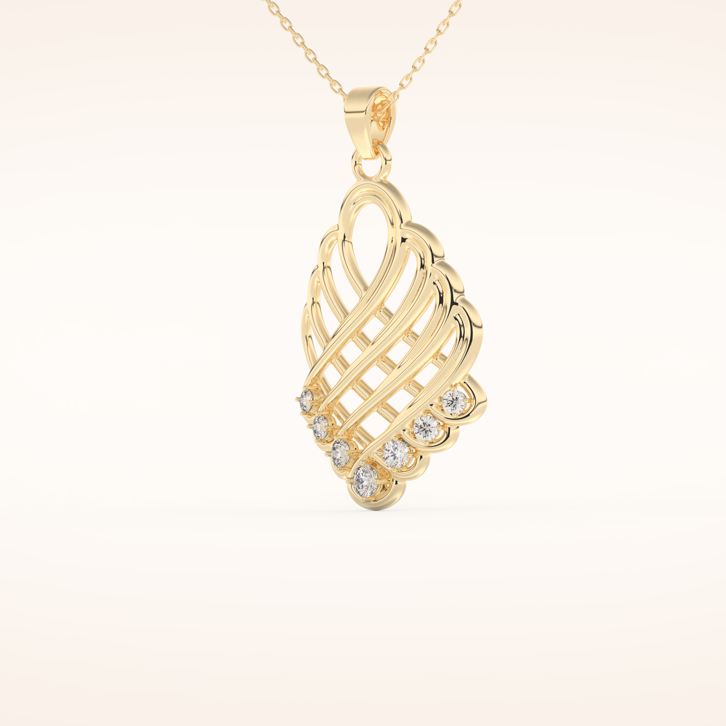 0.158 TCW Round Cut Moissanite Charm Necklace