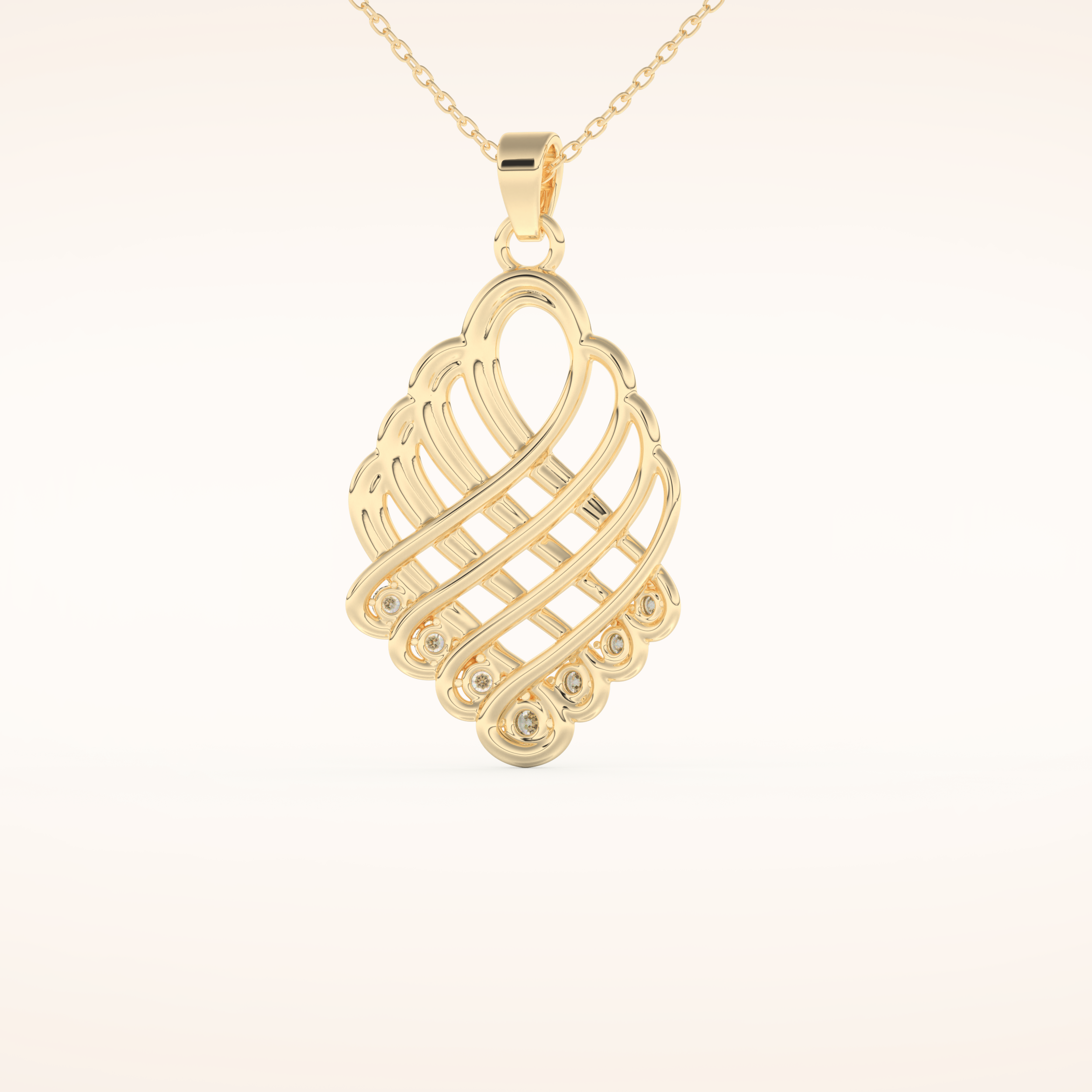 0.158 TCW Round Cut Moissanite Charm Necklace