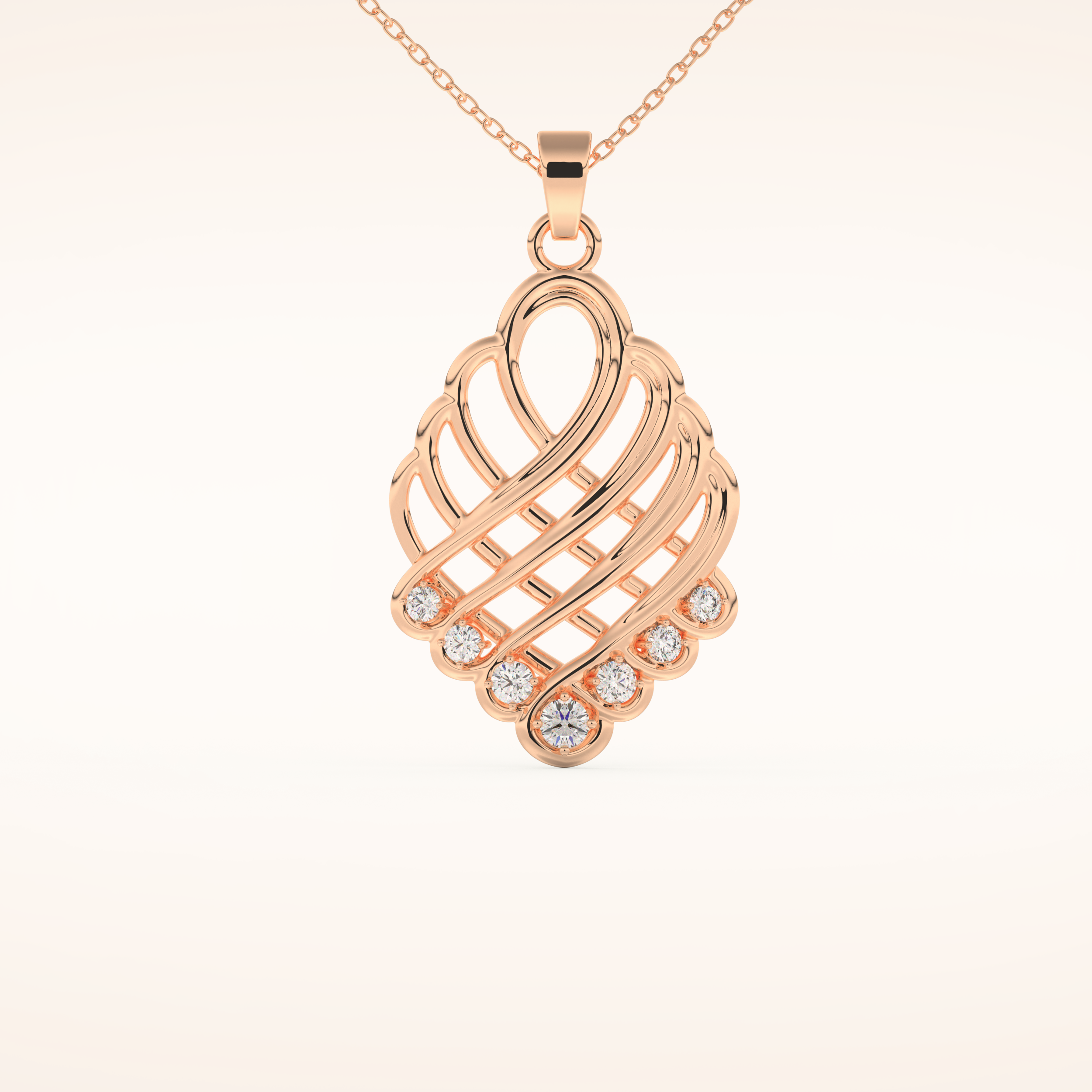 0.158 TCW Round Cut Moissanite Charm Necklace