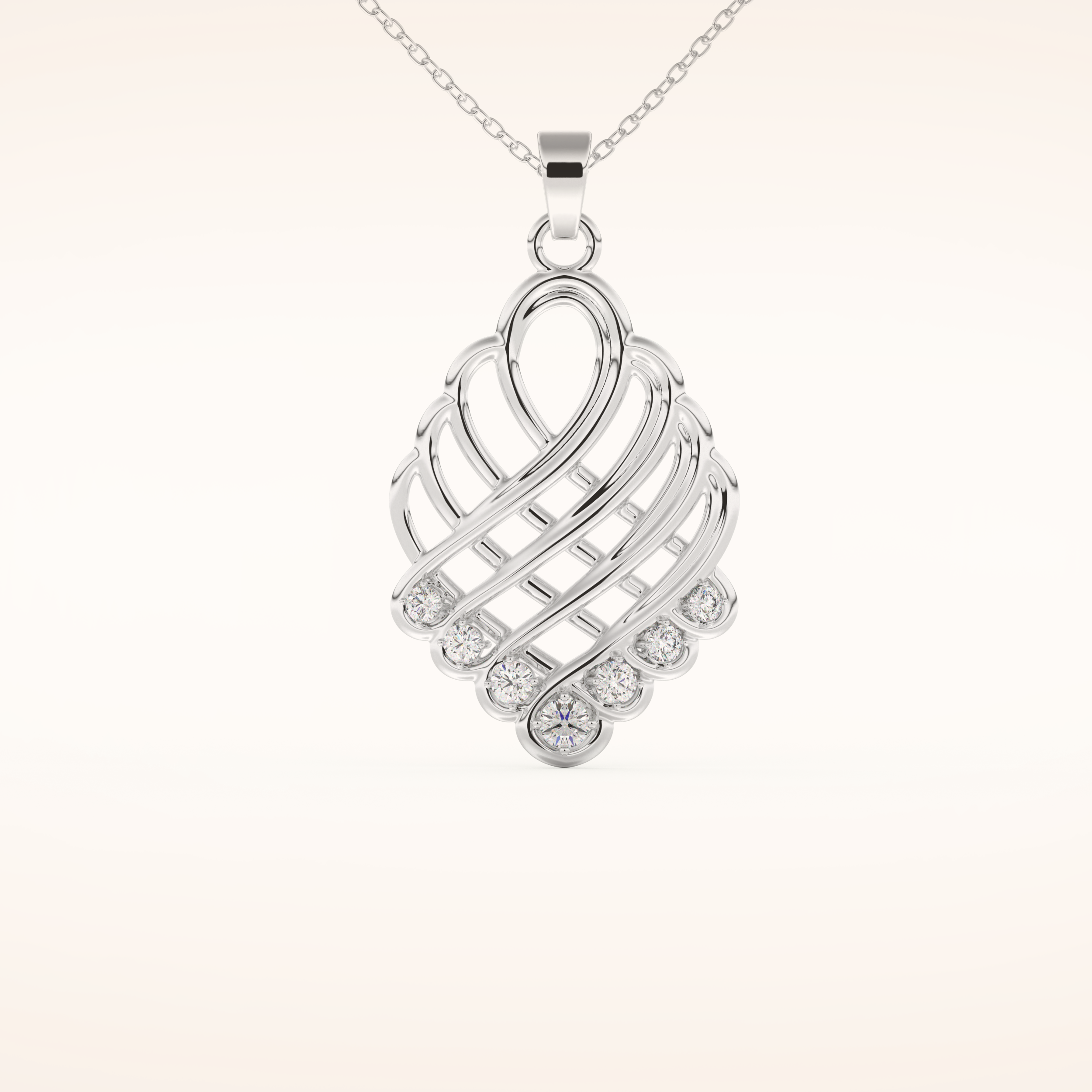 0.158 TCW Round Cut Moissanite Charm Necklace