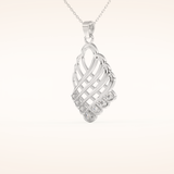 0.158 TCW Round Cut Moissanite Charm Necklace