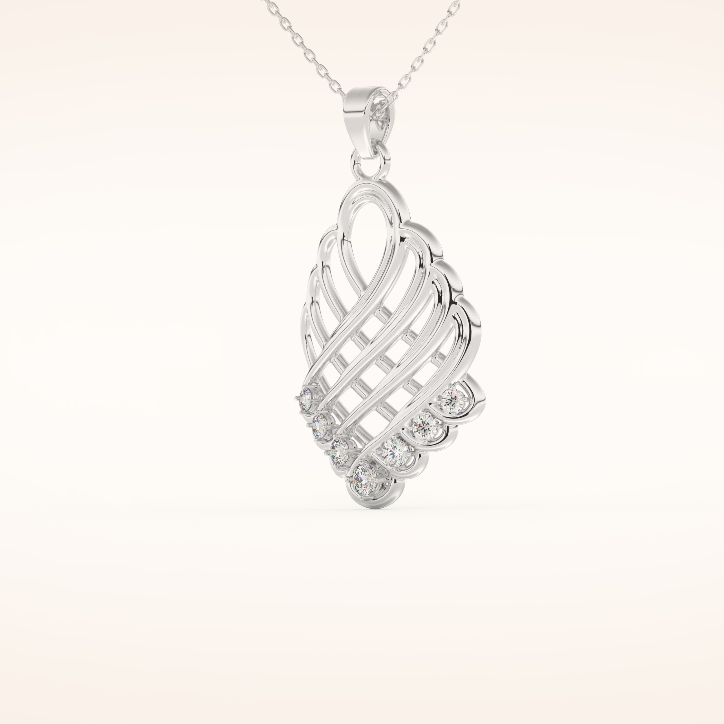 0.158 TCW Round Cut Moissanite Charm Necklace