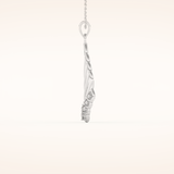 0.158 TCW Round Cut Moissanite Charm Necklace