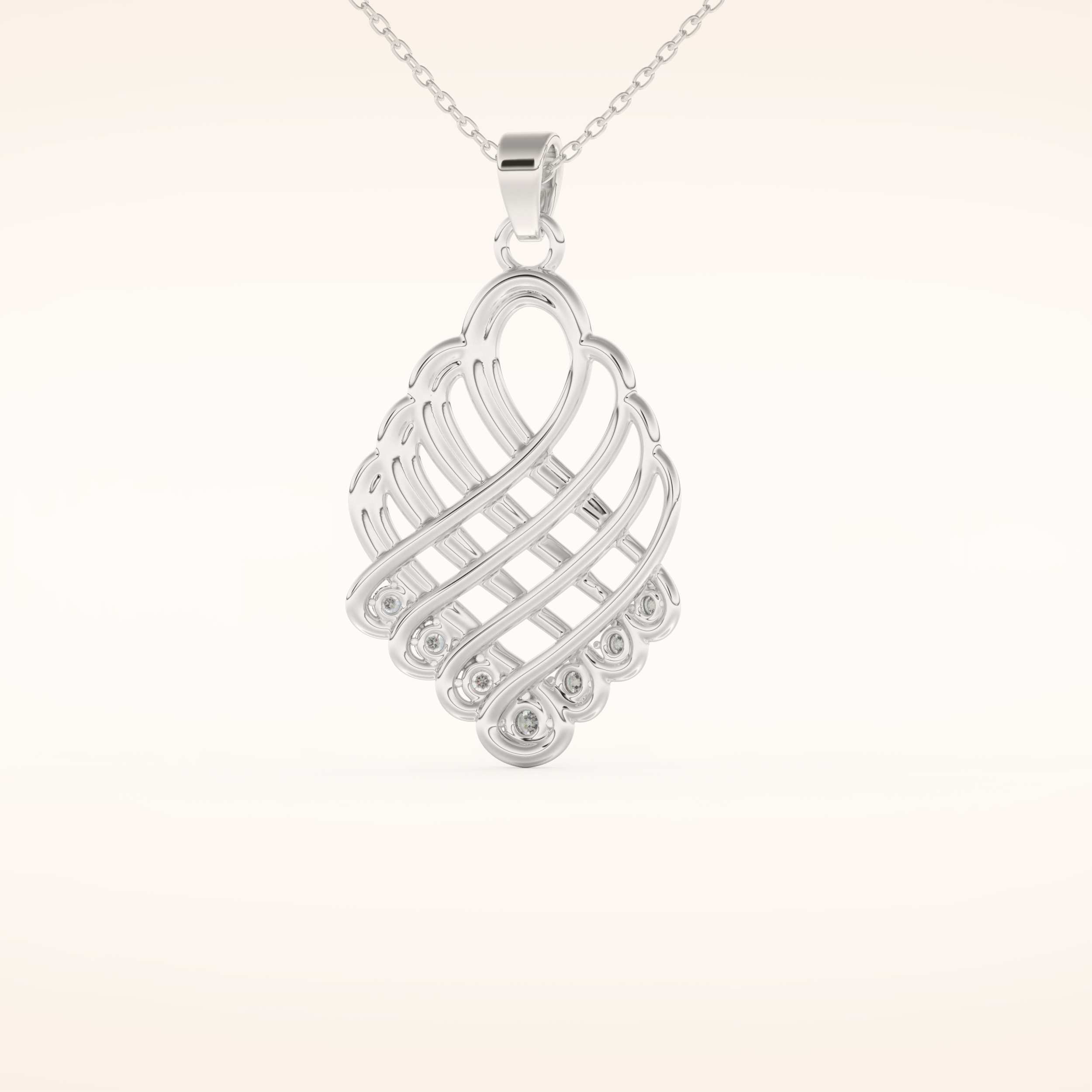 0.158 TCW Round Cut Moissanite Charm Necklace