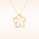 0.23 TCW Round Cut Moissanite Flower Charm Necklace
