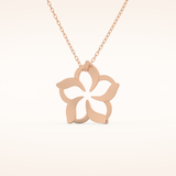 0.23 TCW Round Cut Moissanite Flower Charm Necklace