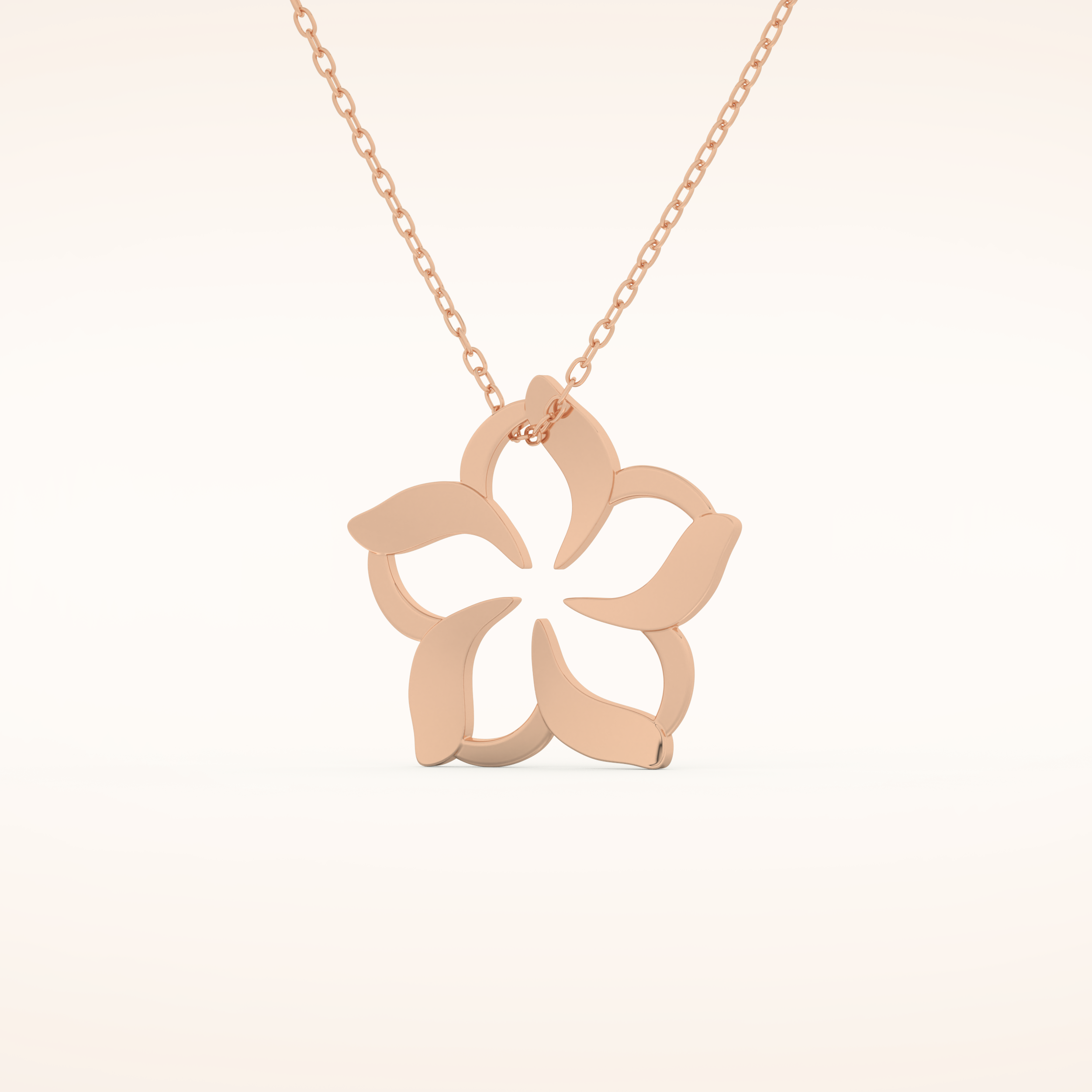 0.23 TCW Round Cut Moissanite Flower Charm Necklace
