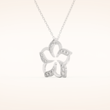 0.23 TCW Round Cut Moissanite Flower Charm Necklace