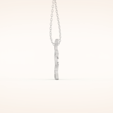 0.23 TCW Round Cut Moissanite Flower Charm Necklace