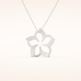 0.23 TCW Round Cut Moissanite Flower Charm Necklace