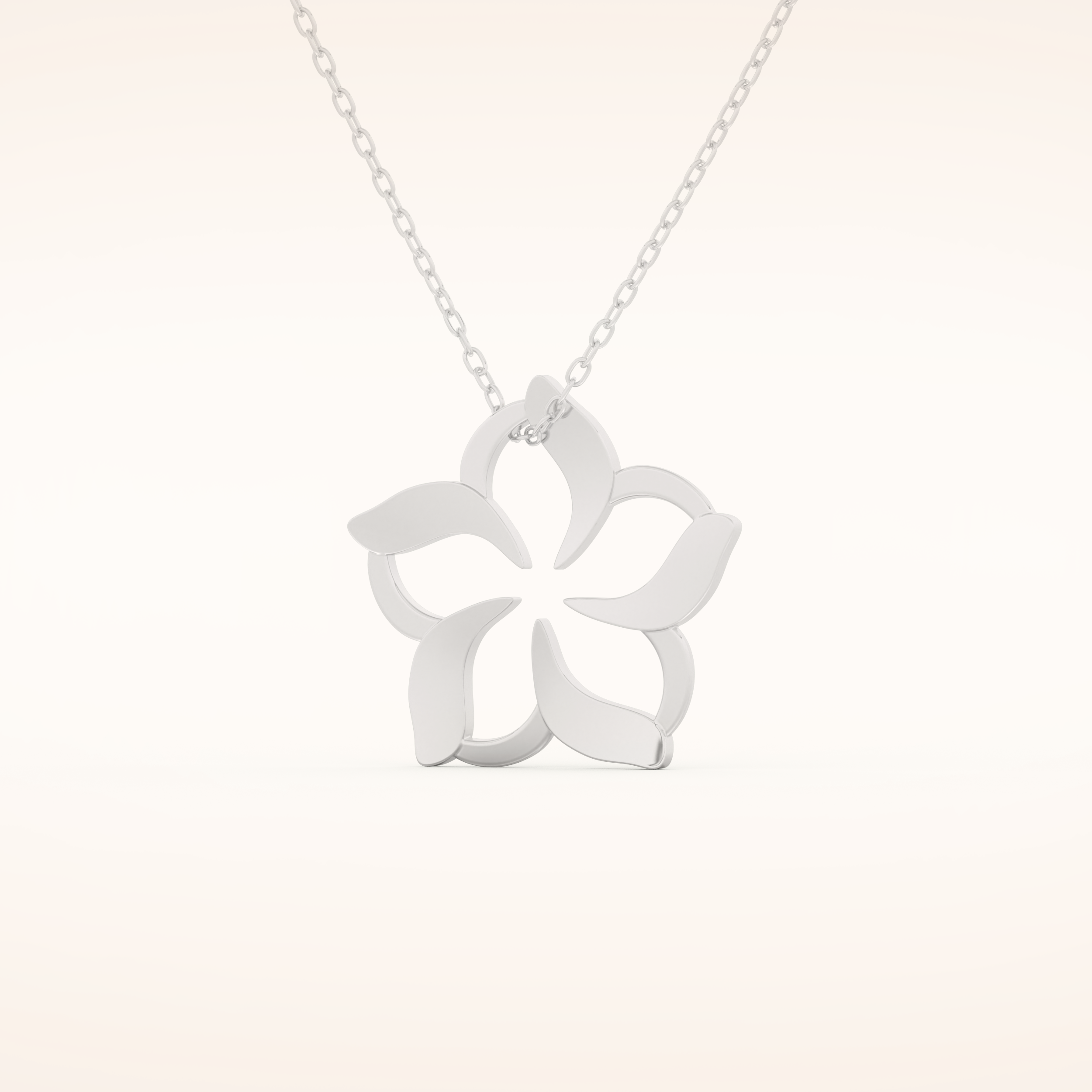 0.23 TCW Round Cut Moissanite Flower Charm Necklace