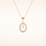 0.05 TCW Round Cut Moissanite A Initial Necklace