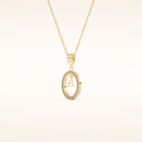 0.05 TCW Round Cut Moissanite A Initial Necklace