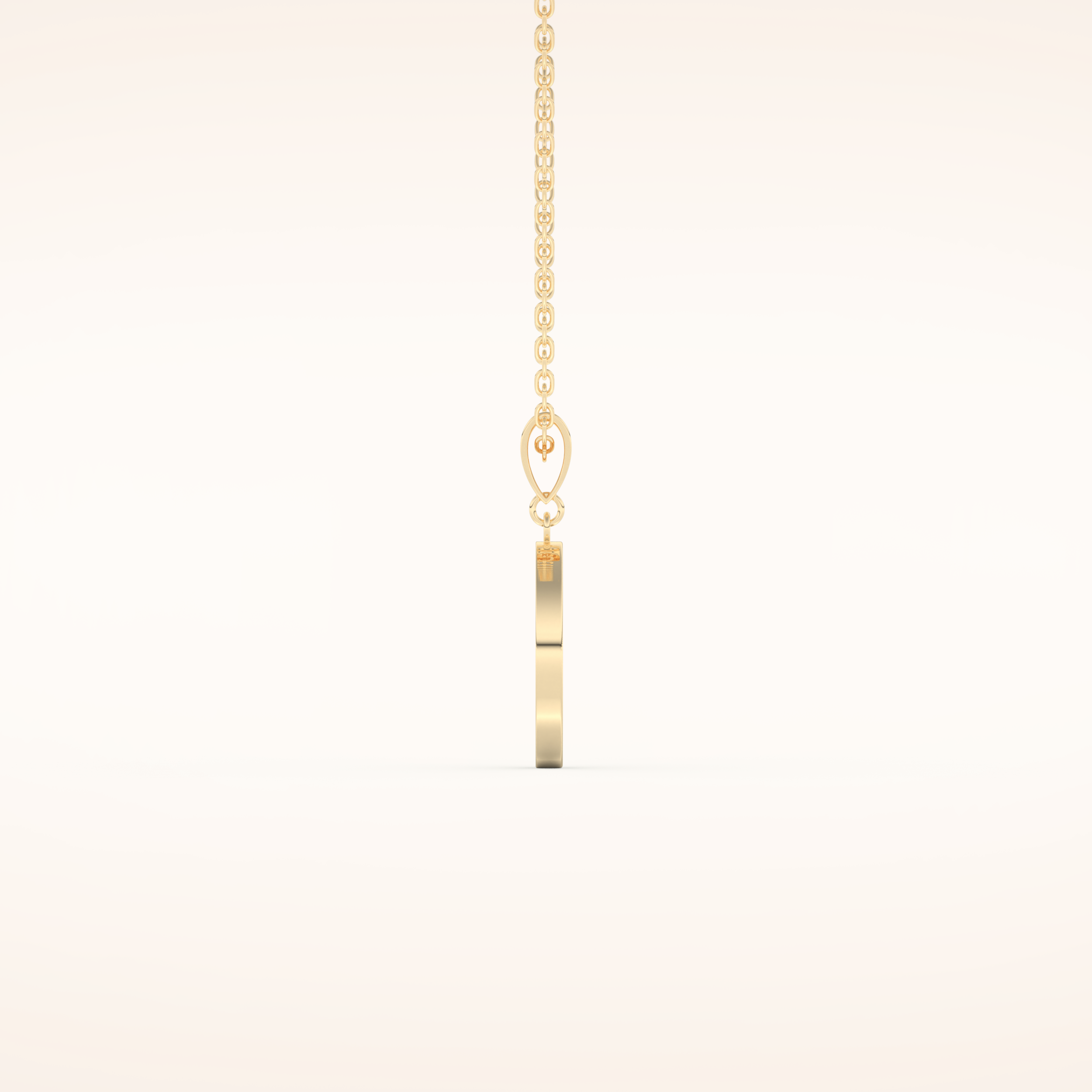 0.05 TCW Round Cut Moissanite A Initial Necklace