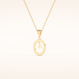 0.05 TCW Round Cut Moissanite A Initial Necklace