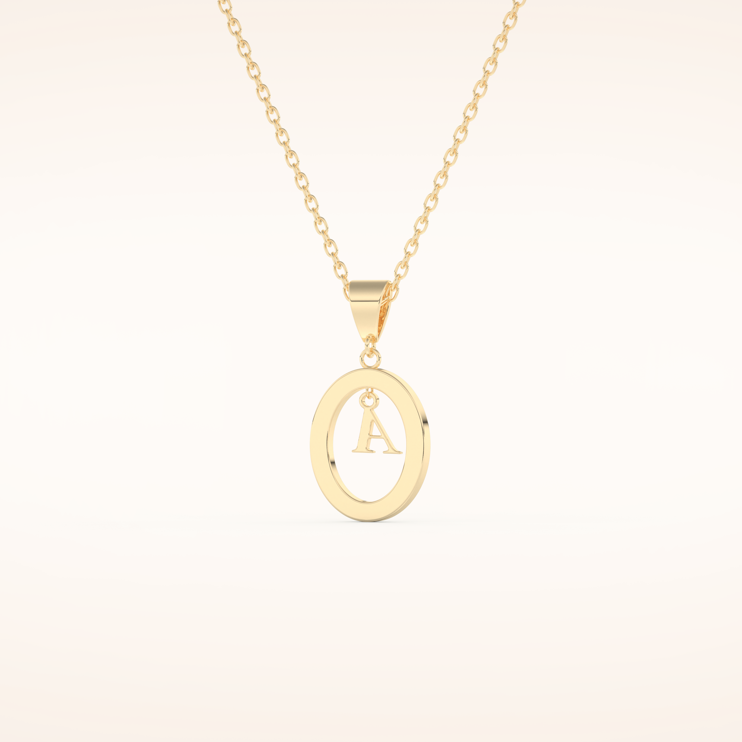 0.05 TCW Round Cut Moissanite A Initial Necklace