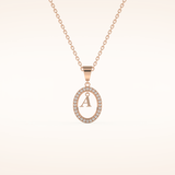 0.05 TCW Round Cut Moissanite A Initial Necklace