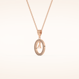 0.05 TCW Round Cut Moissanite A Initial Necklace