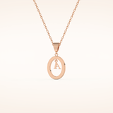 0.05 TCW Round Cut Moissanite A Initial Necklace