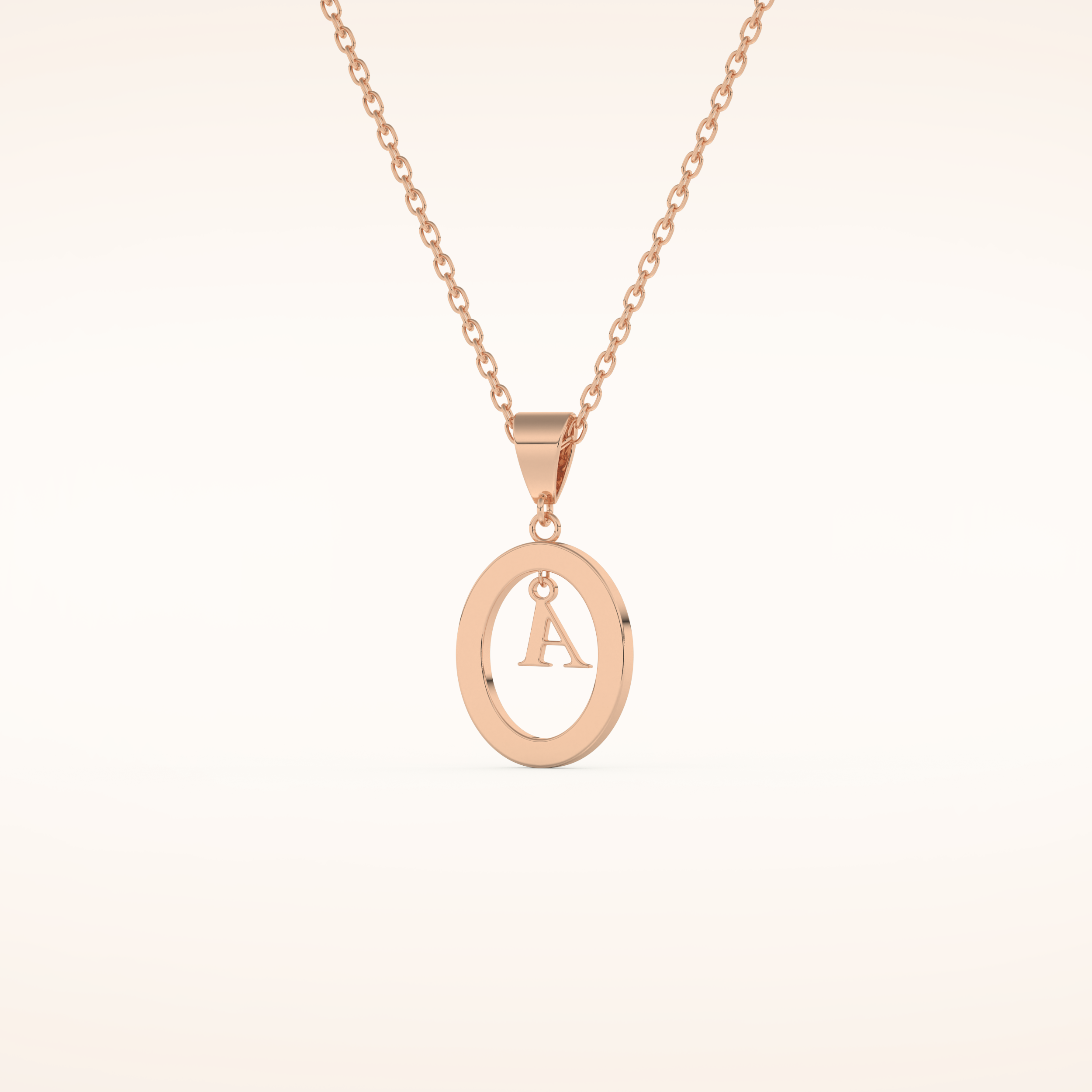 0.05 TCW Round Cut Moissanite A Initial Necklace
