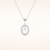 0.05 TCW Round Cut Moissanite A Initial Necklace