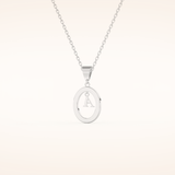 0.05 TCW Round Cut Moissanite A Initial Necklace