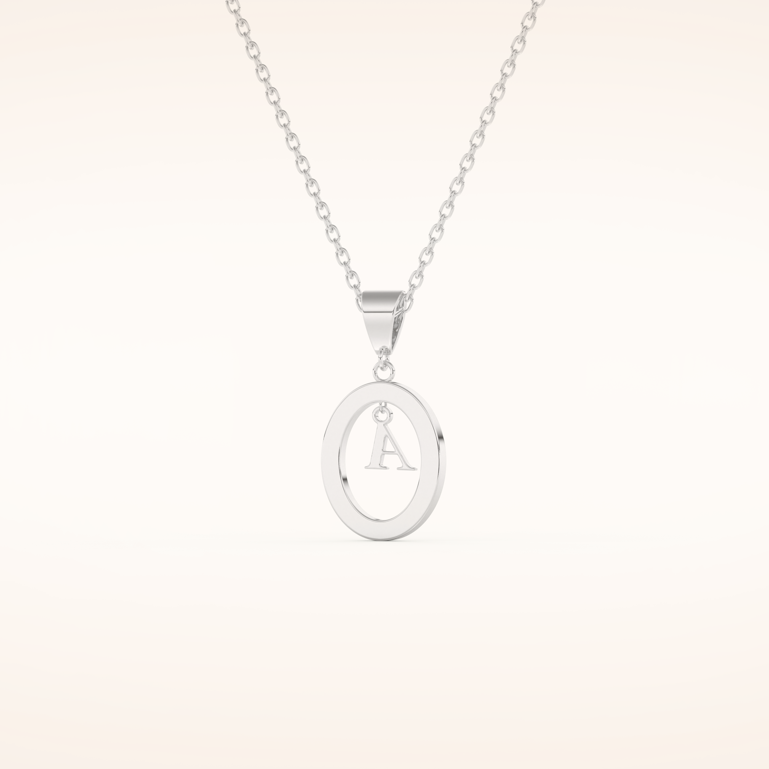 0.05 TCW Round Cut Moissanite A Initial Necklace