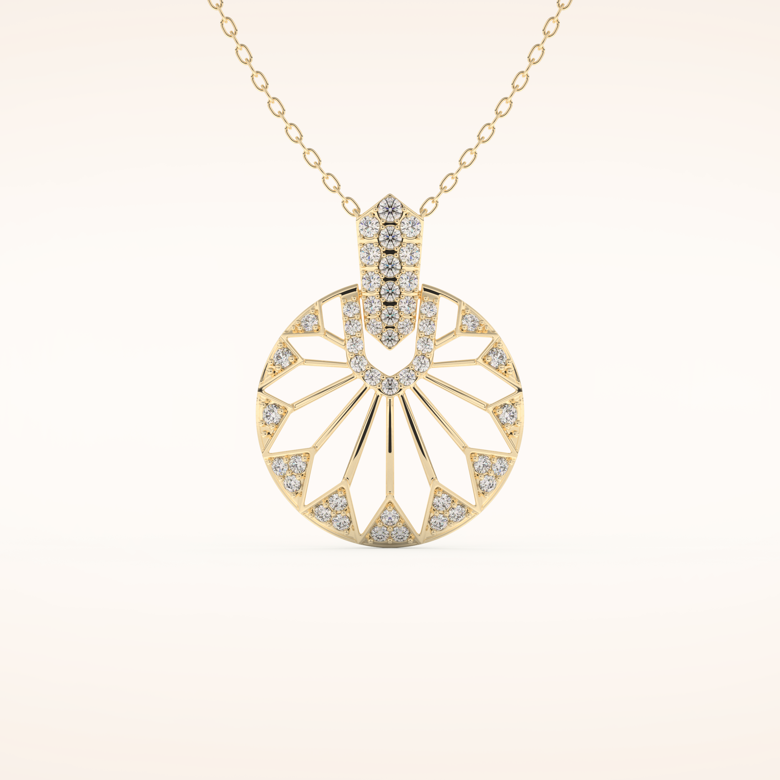 0.312 TCW Round Cut Moissanite Charm Necklace