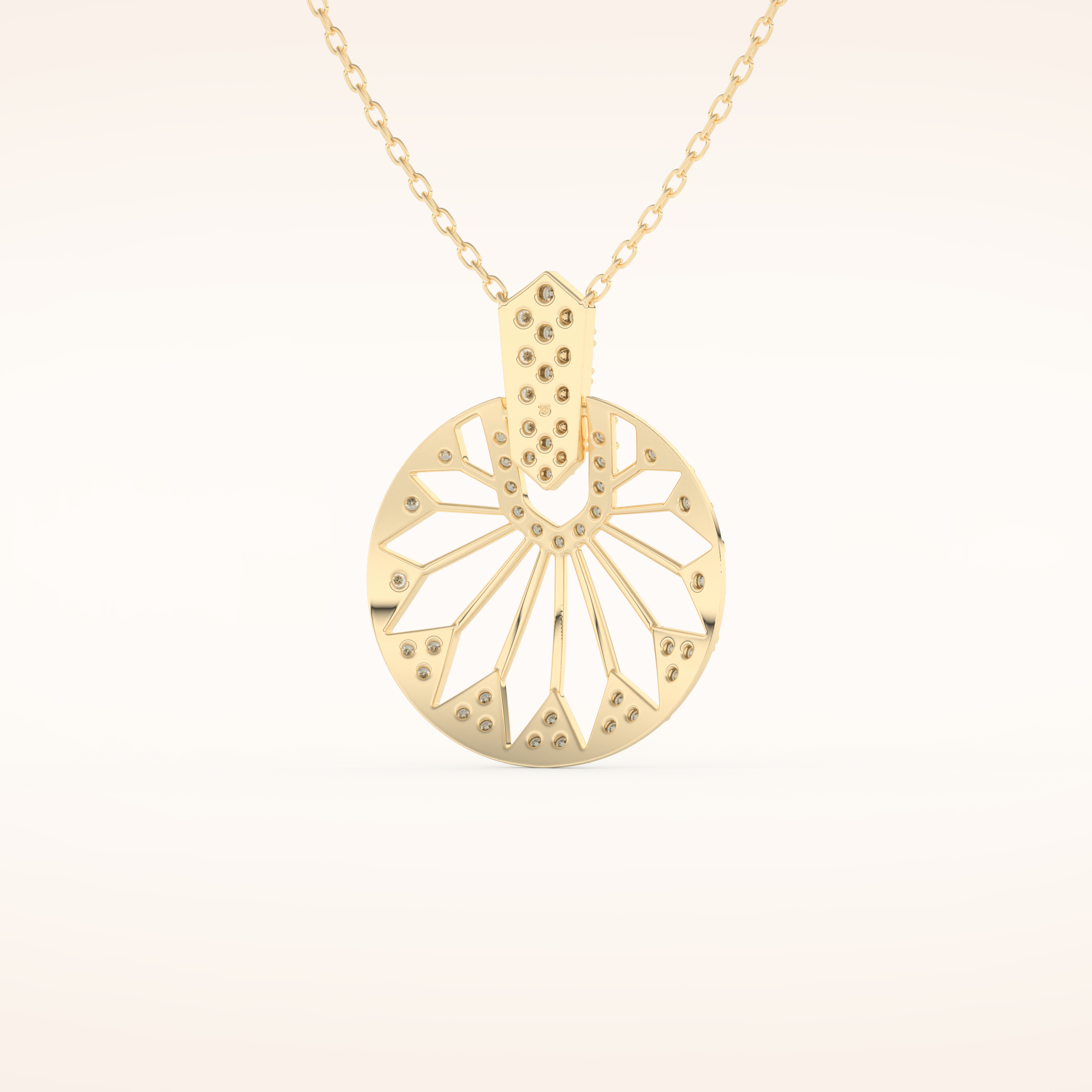 0.312 TCW Round Cut Moissanite Charm Necklace