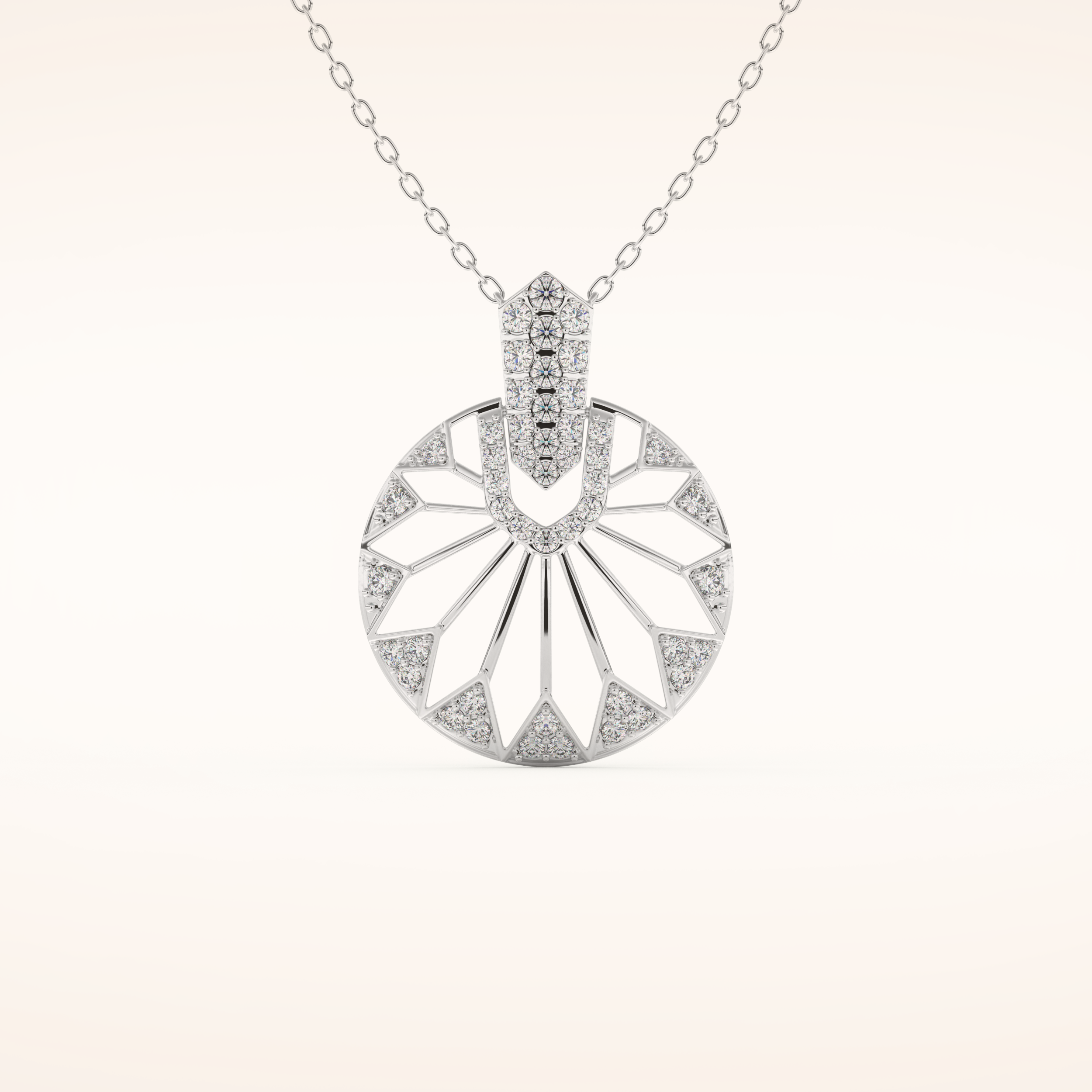 0.312 TCW Round Cut Moissanite Charm Necklace