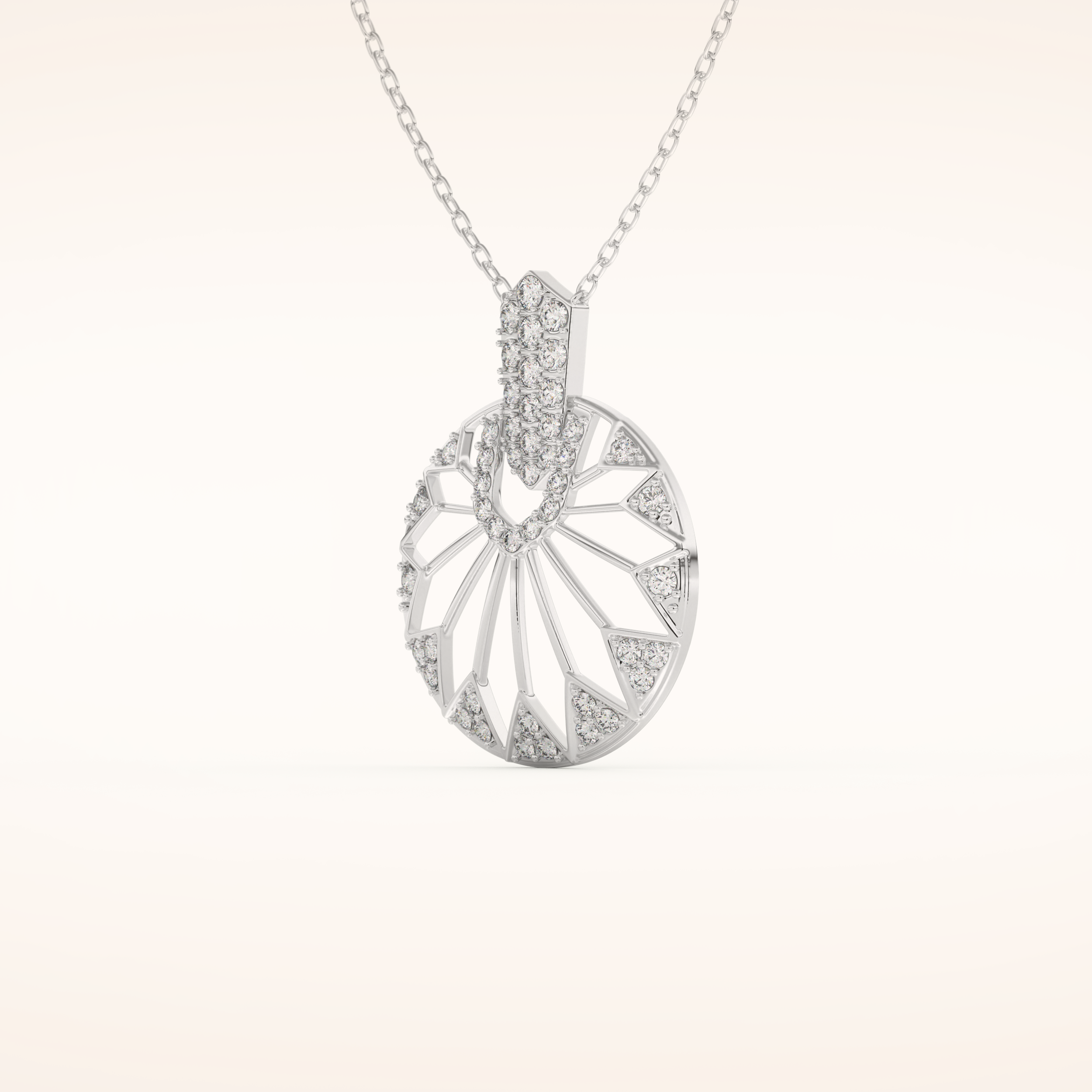 0.312 TCW Round Cut Moissanite Charm Necklace