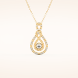0.11 TCW Round Cut Moissanite Charm Necklace