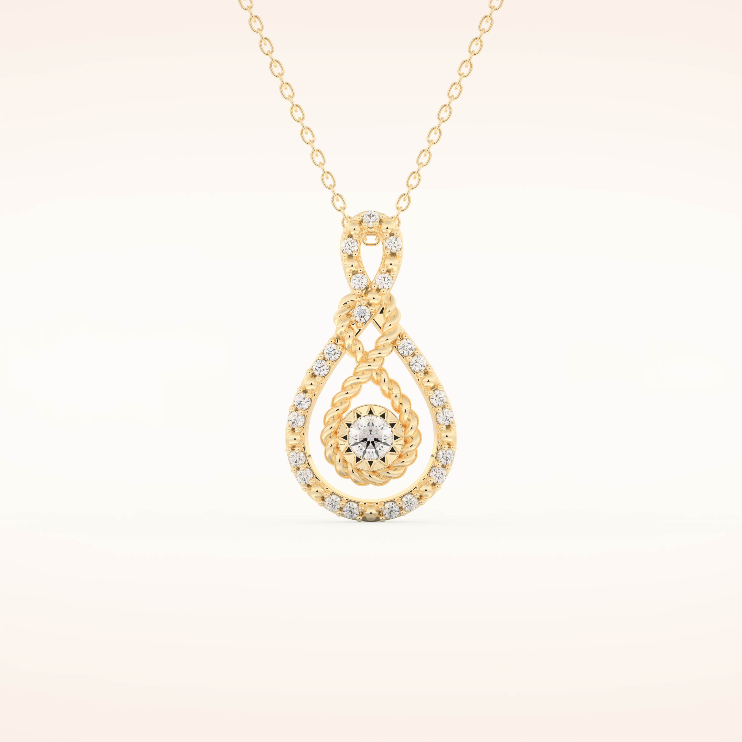 0.11 TCW Round Cut Moissanite Charm Necklace