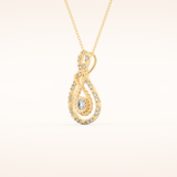 0.11 TCW Round Cut Moissanite Charm Necklace