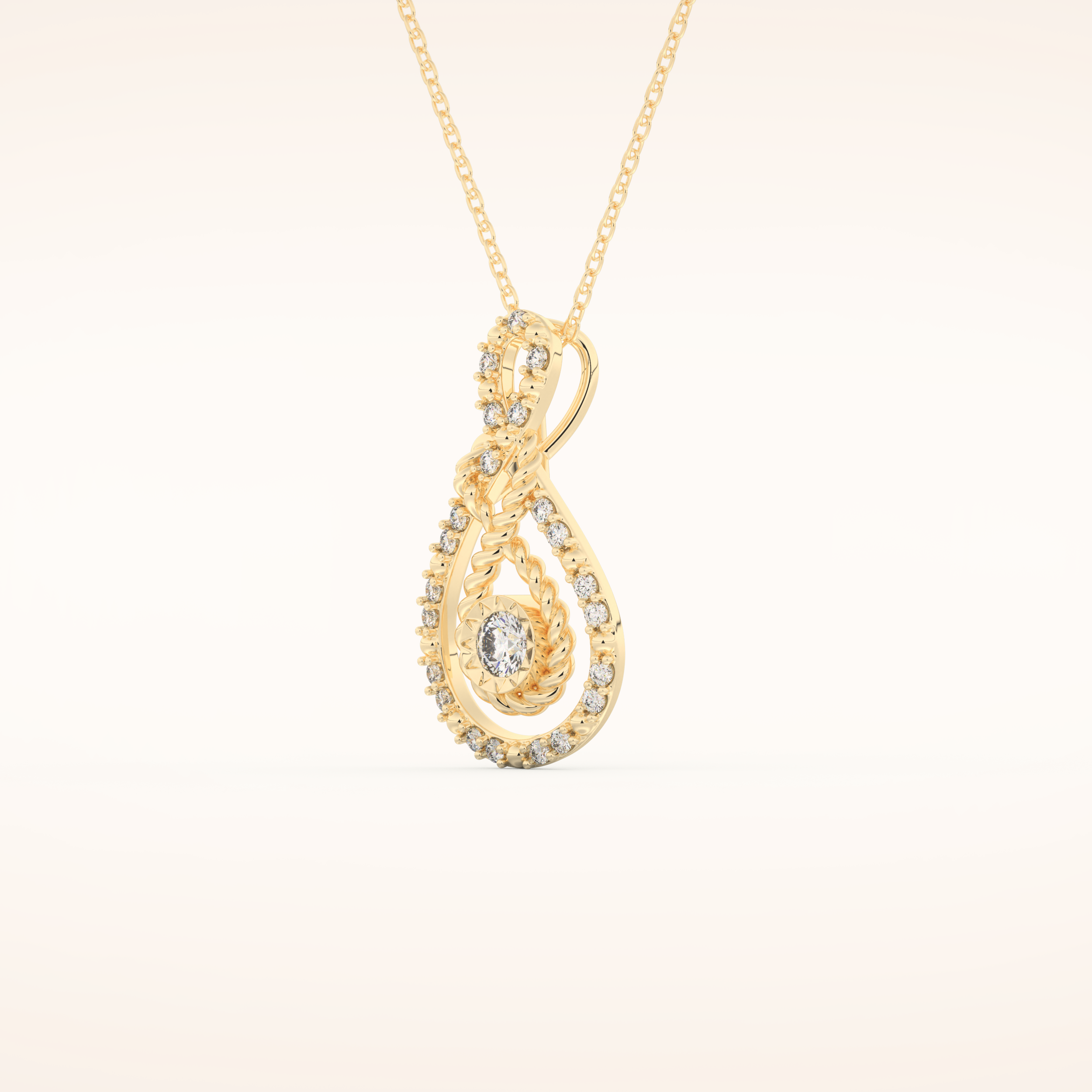 0.11 TCW Round Cut Moissanite Charm Necklace