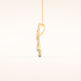0.11 TCW Round Cut Moissanite Charm Necklace